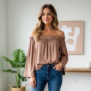 Revolve One Teaspoon Women’s Blouse Top Off the Shoulder Flare Long Sleeve XXS